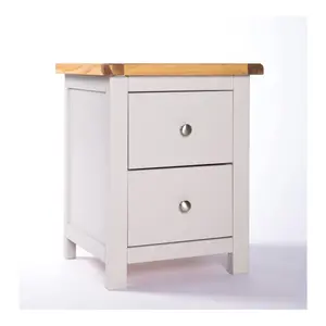 Argenta 2 Drawer Bedside Table Chrome Knob