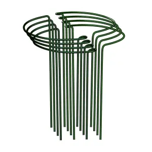 Pack Of 4 Plant Support Stakes Supports for Flowers 20 x 35cm - GREEN