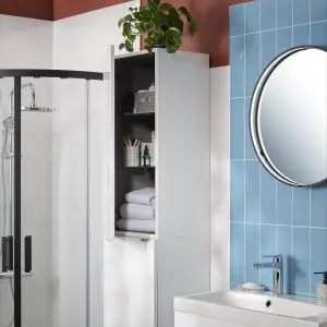 GoodHome Imandra Deep Gloss White Single Bathroom Wall cabinet (H)90cm (W)40cm