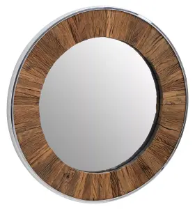 Interiors by Premier Kerala Natural Wood Round Mirror