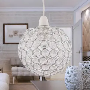 First Choice Lighting Clear Jewelled Globe Light Shade