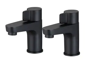 GoodHome Cavally Black Modern Basin Pillar Tap