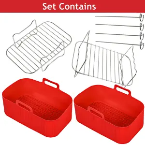 SPARES2GO Drawer Liner Baskets Racks compatible with Tower T17088 T17100 Vortx Air Fryer Liner Pot Shelf Set