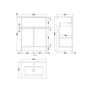 Urban 600mm Free-standing Single Vanity Unit Satin Anthracite