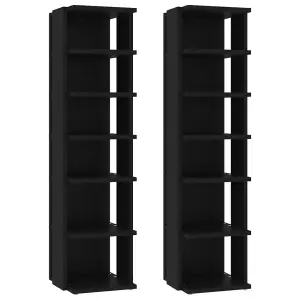 Shoe Cabinets 2 pcs Black 27.5x27x102 cm