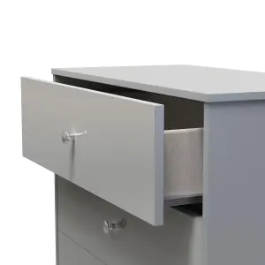 Taunton 4 Drawer Deep Chest in Uniform Grey Gloss & Dusk Grey (Ready Assembled)