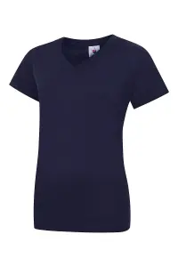 Uneek - Unisex Classic V Neck T Shirt - Reactive Dyed - Navy - Size 2XL