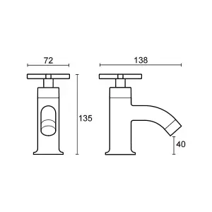 Mira Showers Revive Bath Pillar Tap Chrome Bathroom - 1 Pair 2.1819.003