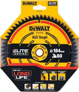 Dewalt DT1670 ELITE EXTREME Cordless Mitre Saw Blade DCS365 184mm 60 Tooth X10