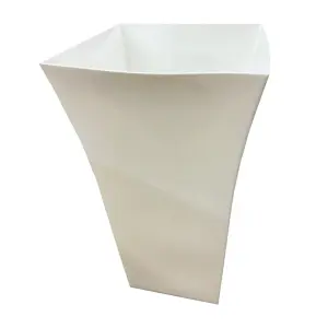 1x White Tall Milano Shiny Gloss Finish Plastic Flower Planter For Home & Gardens