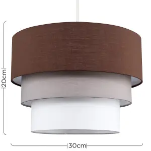 ValueLights Aztec Brown Ceiling Pendant Shade and B22 GLS LED 10W Warm White 3000K Bulb