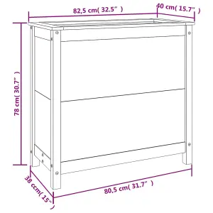 Berkfield Garden Planter 82.5x40x78 cm Solid Wood Pine