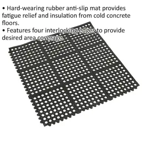 920mm x 920mm Interlocking Anti-Fatigue Mat Pack with Slip-Resistant Surface