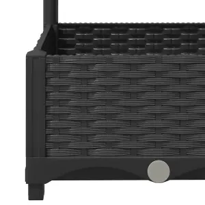 Berkfield Garden Planter with Trellis Black 40x40x121.5 cm PP