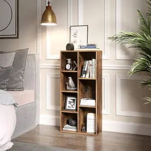 VASAGLE 7-Compartment Bookcase, 7 Open Slots Bookshelf, Display Storage Rack, in Living Room Studio and Office, 50 x 24 x 106 cm