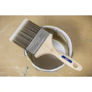 Sealey Wooden Handle Paint Brush 100mm Stainless Steel Multipurpose SPBS100W