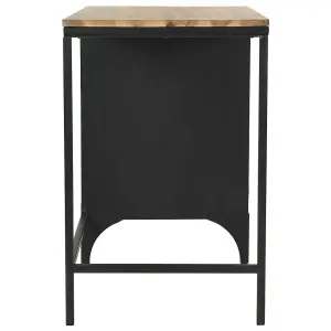 Berkfield Single Pedestal Desk Solid Firwood and Steel 100x50x76 cm