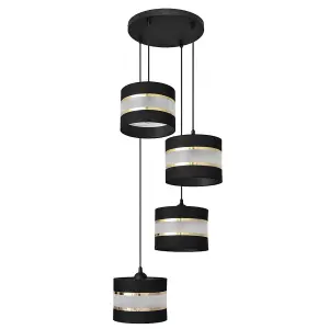 Luminosa Helen Cluster Pendant Ceiling Light Black, Gold 35cm