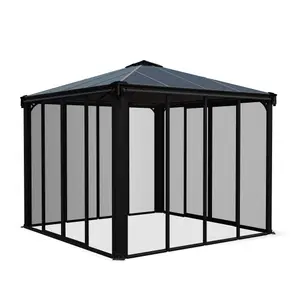 Palram - Canopia Ledro Grey Rectangular Gazebo, (W)2.95m (D)2.95m - Assembly required