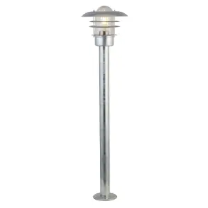 Lighting Collection Galvanised Outdoor Lantern Post