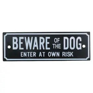 Four Garden Gate Signs - 'Beware of Dog' & 'Shut the Gate' Dog Warning Sign