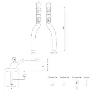 ERA Fab & Fix Connoisseur Cranked Espag Handle RH - Hardex Satin