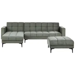 Right-Hand Corner Sofa with Ottoman ALNES Dark Green Right Hand