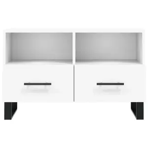 Berkfield TV Cabinet White 80x36x50 cm Engineered Wood