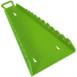 15 Reverse Spanner GREEN TPR Sharks Teeth Tool Rack - Wall Mount Management