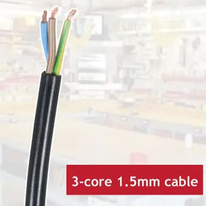 SPARES2GO Power Cable for Fridge Freezer Chiller Refrigerator 10m 1.5mm 3 Core Plug