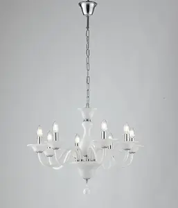 Luminosa SOFFIO 8 Light Chandeliers White 71x50cm