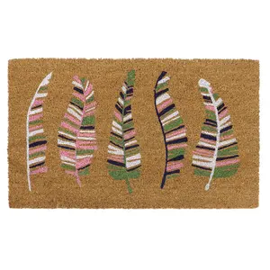 Eco-Friendly Latex Backed Coir Door Mat, Feathers