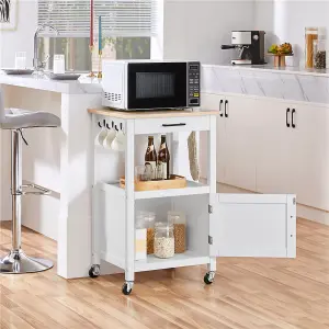 Yaheetech White Rolling Kitchen Cart