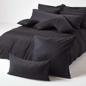 Homescapes Black Continental Egyptian Cotton Pillowcase 330 TC, 60 x 60 cm