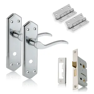 XFORT Polished Chrome London Suite Bathroom Pack, Complete Set Bathroom Handles