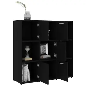 Berkfield Book Cabinet Black 90x30x90 cm Engineered Wood