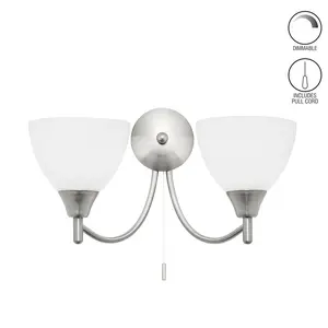 Barium Steel Armed Sconce Satin Chrome