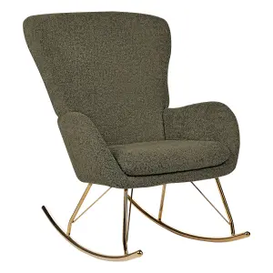 Rocking Chair ANASET Boucle Dark Green