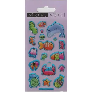 Paper Projects Sea Creatures Puffy Stickers (Pack of 19) Multicoloured (One Size)