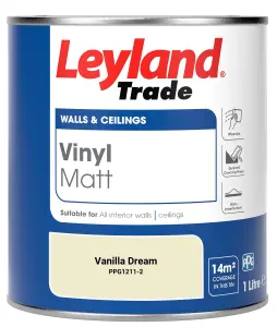 Leyland Trade Vinyl Matt Walls & Ceilings Emulsion Paint Vanilla Dream (PPG1211-2) 1L