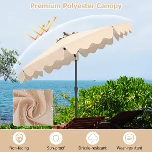 Costway 9 FT Patio Umbrella Outdoor Heavy-Duty 2-Tier Market Table Umbrella