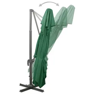 Berkfield Cantilever Umbrella with Double Top Green 400x300 cm