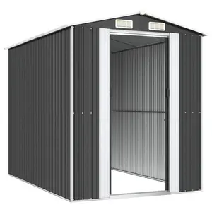 6 ft. W x 9 ft. D Galvanized Steel Apex Garden Shed Anthracite