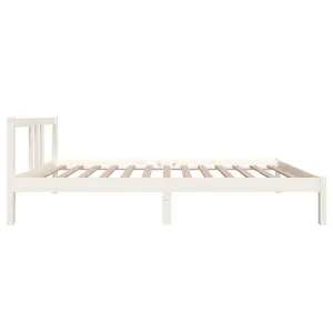 Berkfield Bed Frame White Solid Wood 100x200 cm