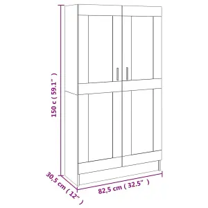 Berkfield Book Cabinet Sonoma Oak 82.5x30.5x150 cm Engineered Wood