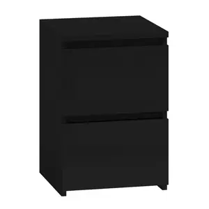 Delancey 2 Drawer Bedside Table Black