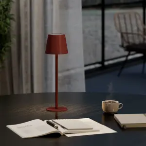 GoodHome Quelea Matt Red Integrated LED Table lamp