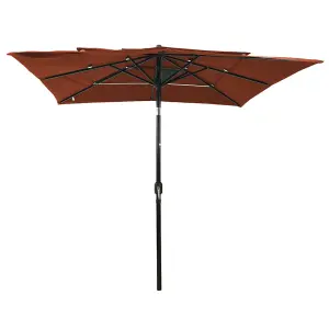 Berkfield 3-Tier Parasol with Aluminium Pole Terracotta 2.5x2.5 m