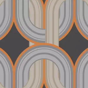 Envy In the Loop Choc Orange Geometric Wallpaper