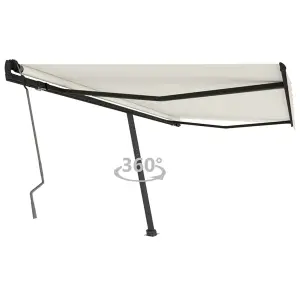 Berkfield Freestanding Manual Retractable Awning 400x350 cm Cream